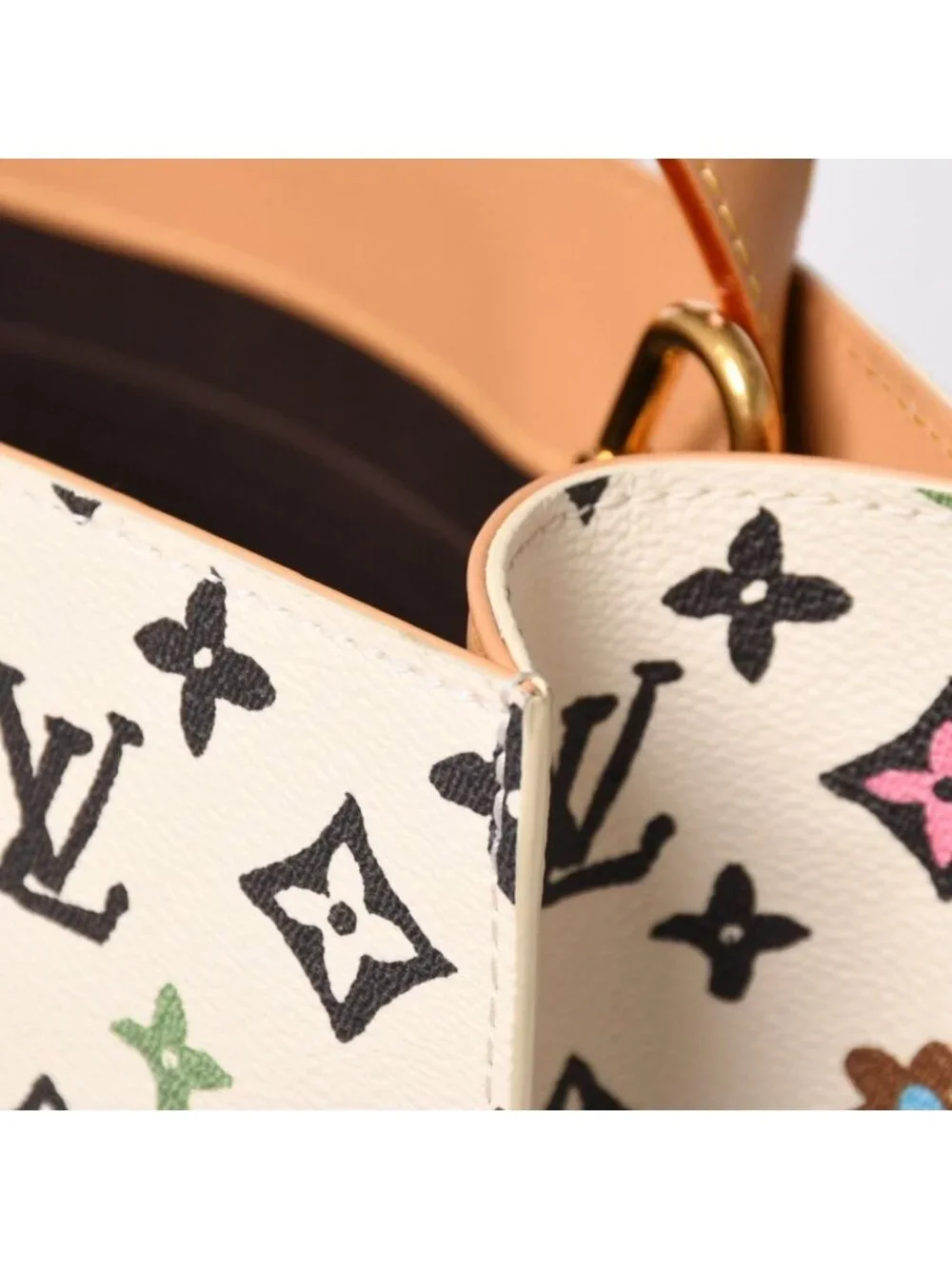 Louis Vuitton Monogram Craggy Sac Plat 2-Way Tote Bag Ivory Multicolor